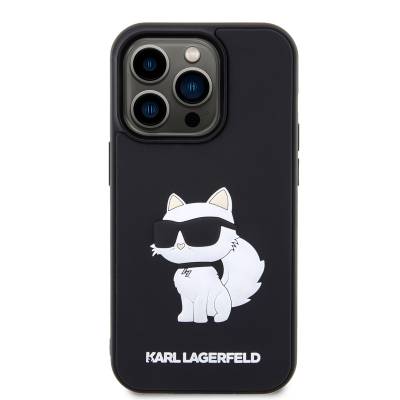 Apple iPhone 14 Pro Kılıf Karl Lagerfeld 3D Rubber Choupette Dizayn Kapak - 5