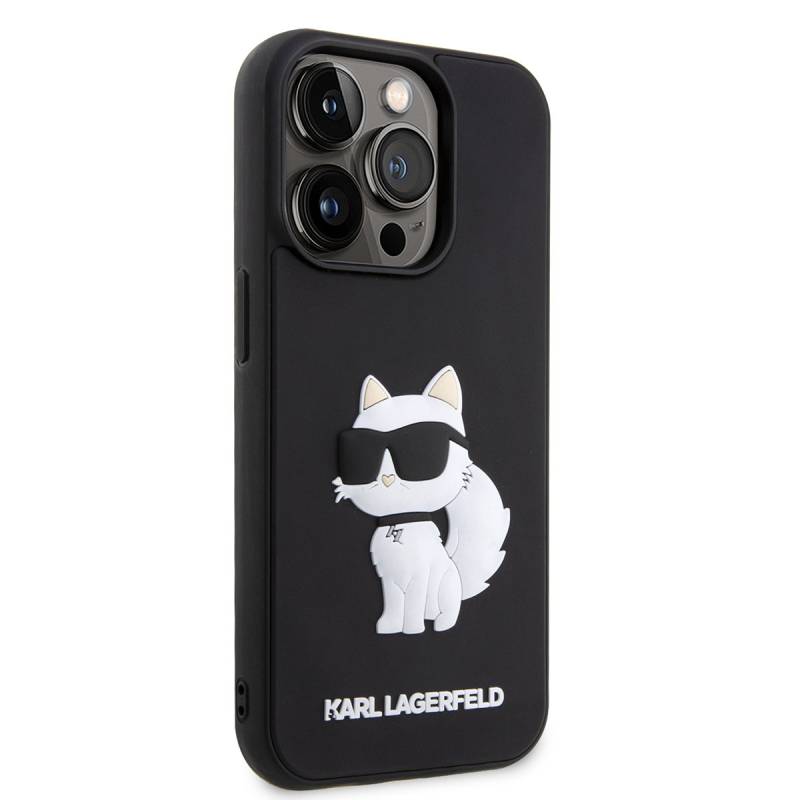 Apple iPhone 14 Pro Kılıf Karl Lagerfeld 3D Rubber Choupette Dizayn Kapak - 8