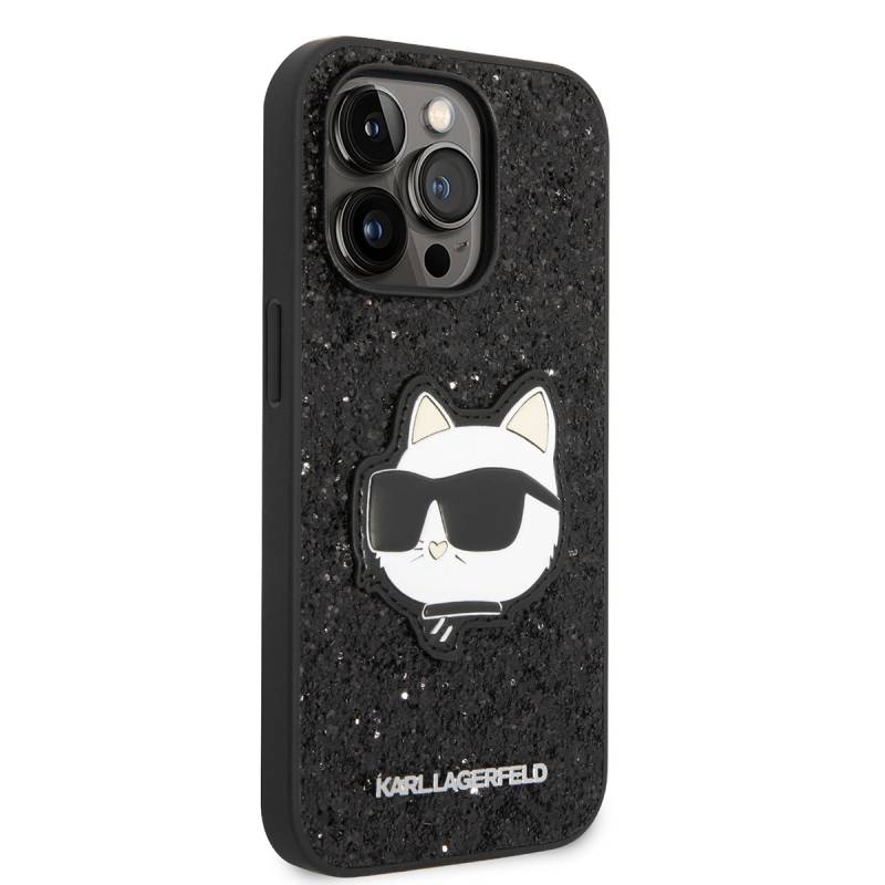 Apple iPhone 14 Pro Kılıf Karl Lagerfeld Parlak Taşlı Choupette Dizayn Kapak - 8