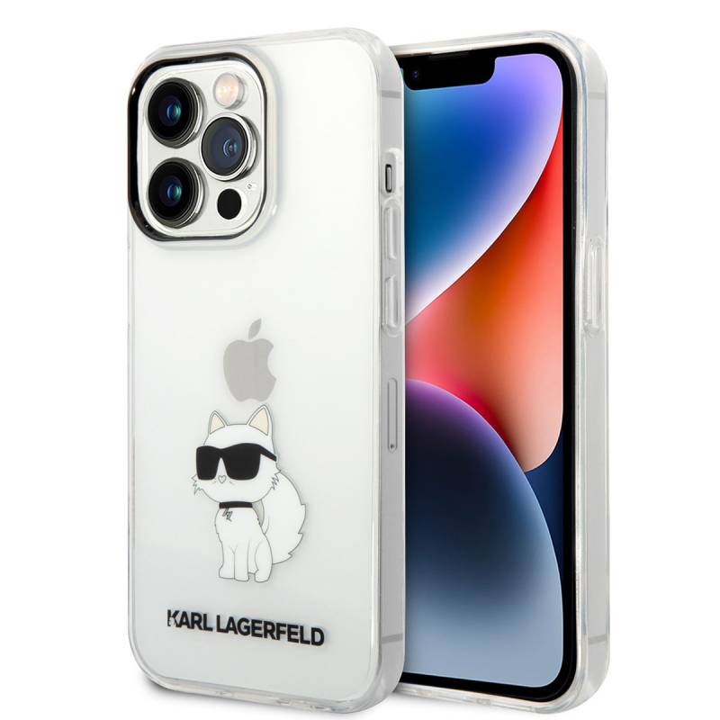 Apple iPhone 14 Pro Kılıf Karl Lagerfeld Transparan Choupette Dizayn Kapak - 1