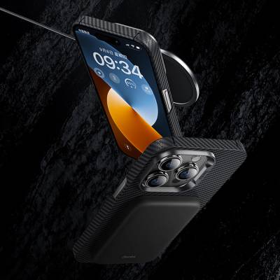 Apple iPhone 14 Pro Kılıf Magsafe Özellikli Karbon Fiber Benks 600D Essential Kevlar Kapak - 6