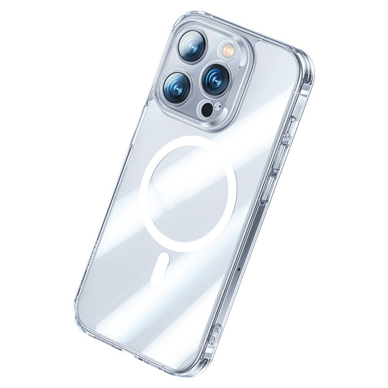 Apple iPhone 14 Pro Kılıf Magsafe Şarj Özellikli Benks Magnetic Shiny Glass Serisi Kapak - 4