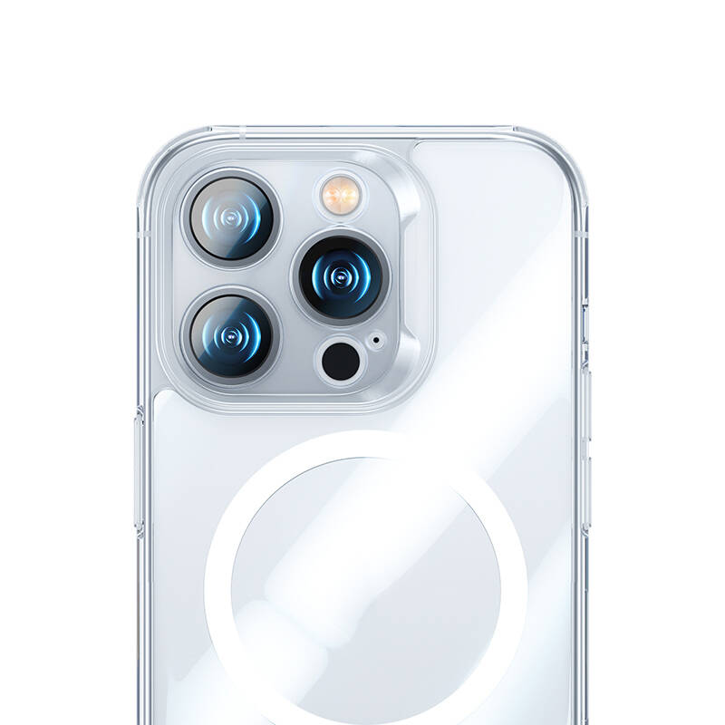Apple iPhone 14 Pro Kılıf Magsafe Şarj Özellikli Benks Magnetic Shiny Glass Serisi Kapak - 6