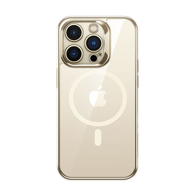 Apple iPhone 14 Pro Kılıf Magsafe Şarj Özellikli Cam Yüzey Ekran Koruyuculu Benks Electroplated Kapak - 1
