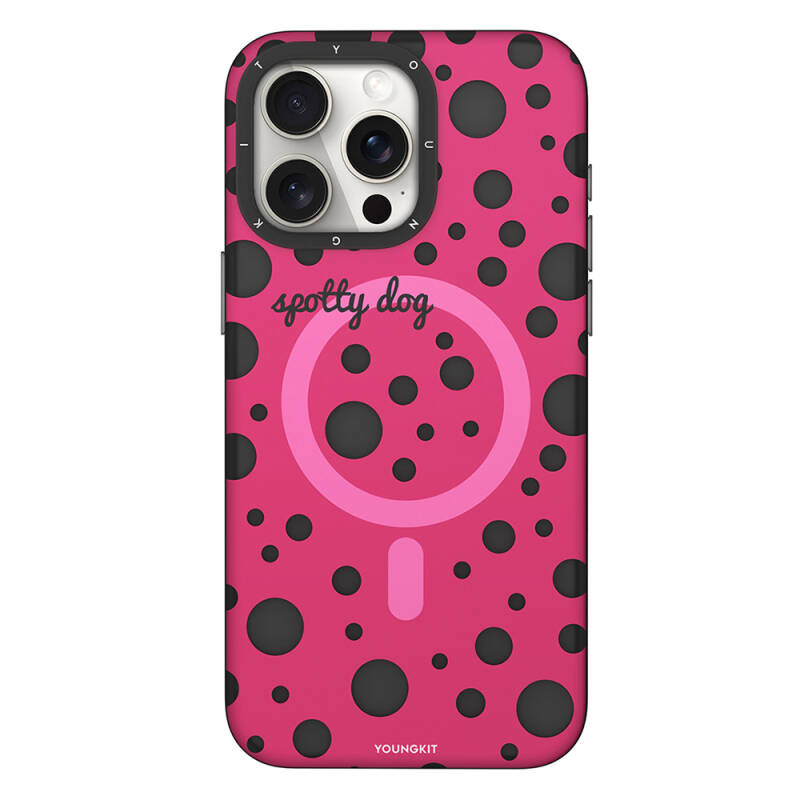 Apple iPhone 14 Pro Kılıf Magsafe Şarj Özellikli Polka Dot Desenli Youngkit Spots Serisi Kapak - 12
