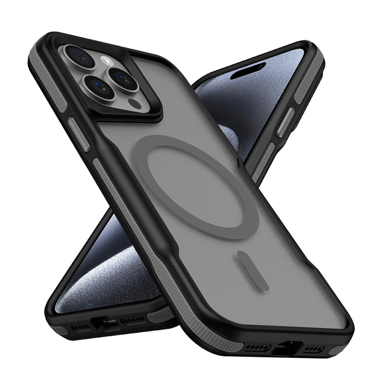 Apple iPhone 14 Pro Kılıf M-safe Şarj Özellikli Renkli Kenar Airbag Şeritli Zore Lamer Kapak - 8