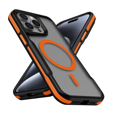 Apple iPhone 14 Pro Kılıf M-safe Şarj Özellikli Renkli Kenar Airbag Şeritli Zore Lamer Kapak - 9