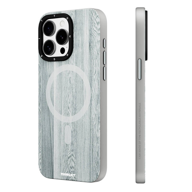 Apple iPhone 14 Pro Kılıf Magsafe Şarj Özellikli Sararmaya Dayanıklı Youngkit Wood Forest Serisi Kapak - 11