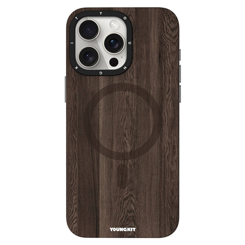 Apple iPhone 14 Pro Kılıf Magsafe Şarj Özellikli Sararmaya Dayanıklı Youngkit Wood Forest Serisi Kapak - 2