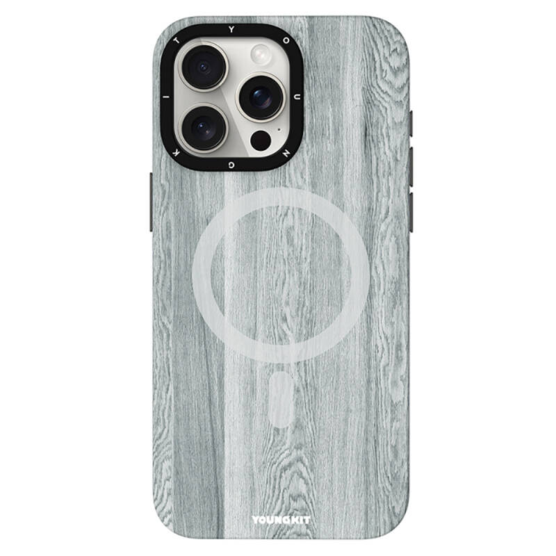 Apple iPhone 14 Pro Kılıf Magsafe Şarj Özellikli Sararmaya Dayanıklı Youngkit Wood Forest Serisi Kapak - 3