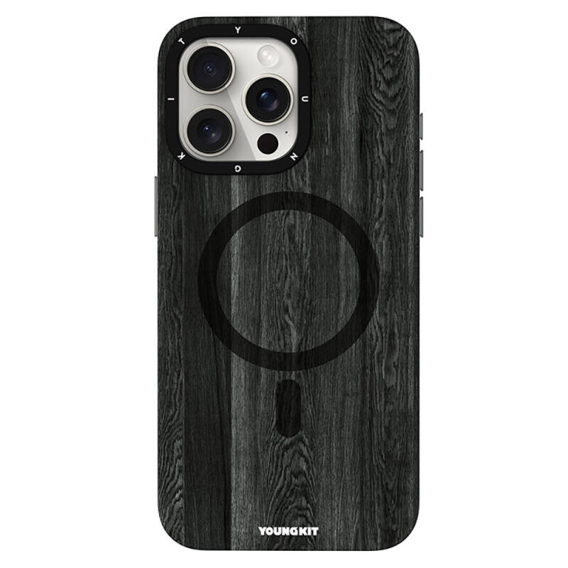 Apple iPhone 14 Pro Kılıf Magsafe Şarj Özellikli Sararmaya Dayanıklı Youngkit Wood Forest Serisi Kapak - 4