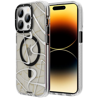 Apple iPhone 14 Pro Kılıf Magsafe Şarj Özellikli Youngkit Water-Ink Serisi Kapak - 9