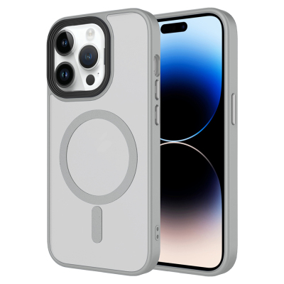 Apple iPhone 14 Pro Kılıf Mat Arka Yüzey Wireless Şarj Özellikli Zore Flet M-safe Kapak - 4