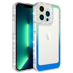 Apple iPhone 14 Pro Kılıf Simli ve Renk Geçiş Tasarımlı Lens Korumalı Zore Park Kapak - 1