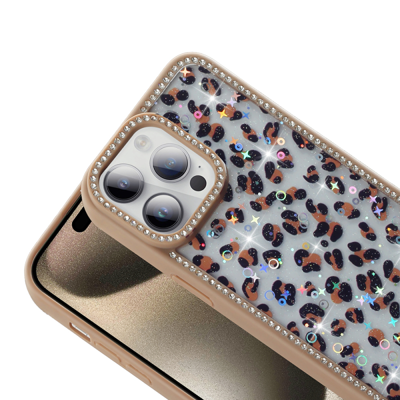 Apple iPhone 14 Pro Kılıf Taşlı ve Simli Tasarım Zore Azra Kapak - 8