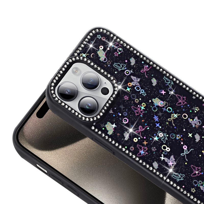 Apple iPhone 14 Pro Kılıf Taşlı ve Simli Tasarım Zore Azra Kapak - 9
