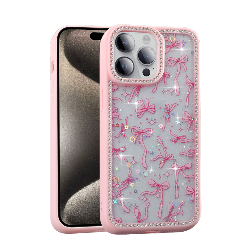 Apple iPhone 14 Pro Kılıf Taşlı ve Simli Tasarım Zore Azra Kapak - 4