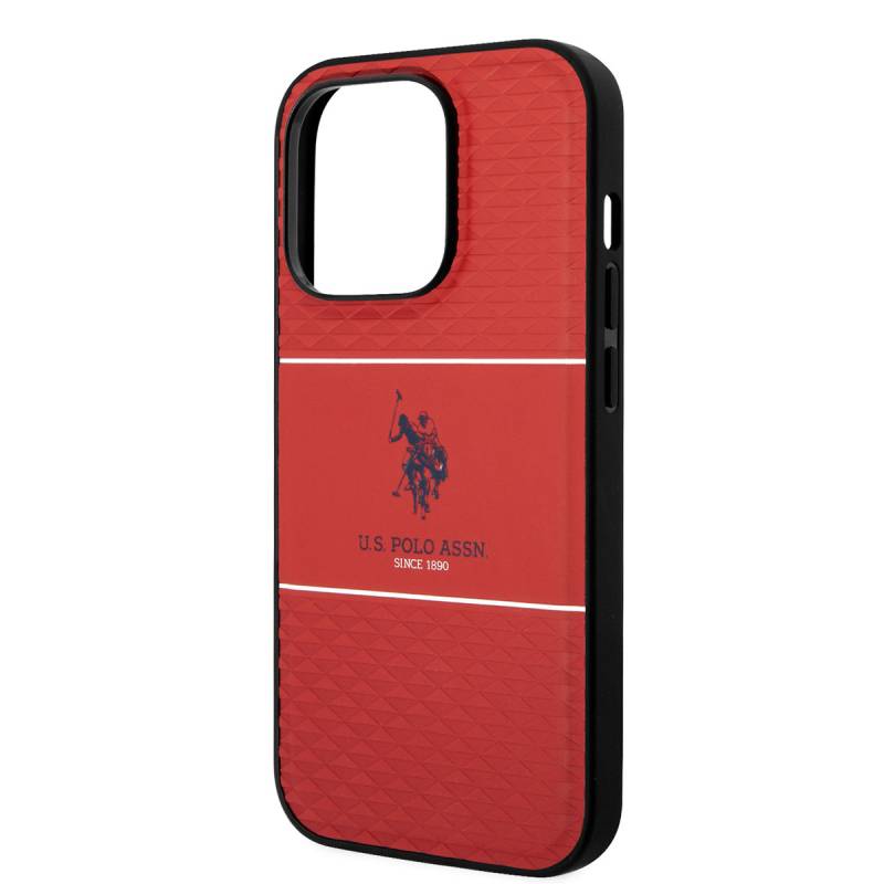 Apple iPhone 14 Pro Kılıf U.S. POLO ASSN. Deri Şeritli Logo Dizayn Kapak - 6