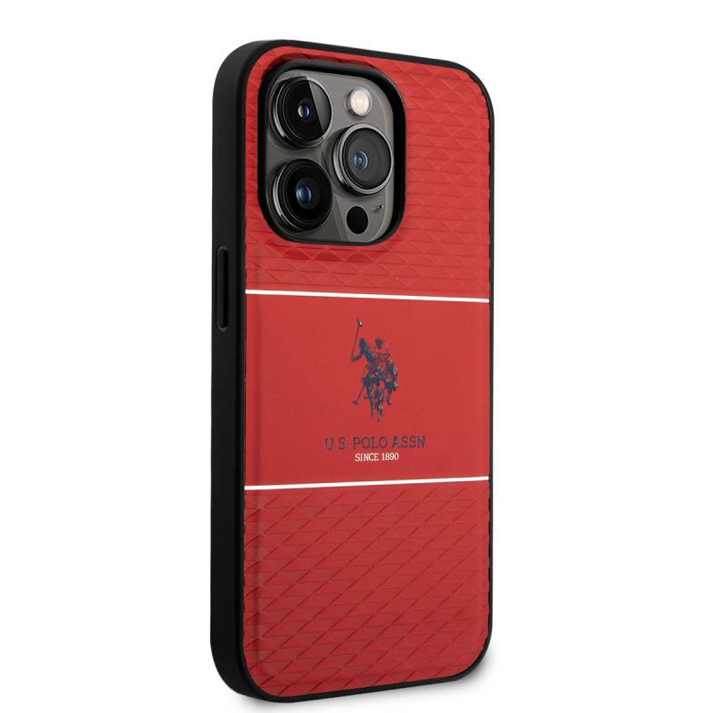 Apple iPhone 14 Pro Kılıf U.S. POLO ASSN. Deri Şeritli Logo Dizayn Kapak - 8