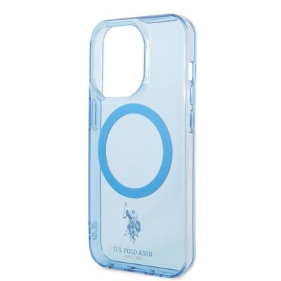 Apple iPhone 14 Pro Kılıf U.S. POLO ASSN. Magsafe Şarj Özellikli Transparan Tasarım Kapak - 5