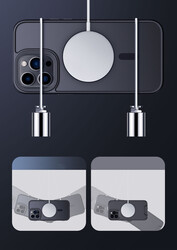 Apple iPhone 14 Pro Kılıf Wireless Şarj Özellikli Zore Hibrit Magsafe Kapak - 6