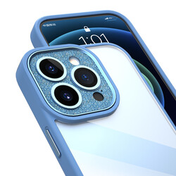 Apple iPhone 14 Pro Kılıf ​​​​​Wiwu GCC-105 Lens Korumalı Renkli Kenar Arkası Şeffaf Multicolor Kapak - 11