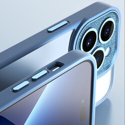 Apple iPhone 14 Pro Kılıf ​​​​​Wiwu GCC-105 Lens Korumalı Renkli Kenar Arkası Şeffaf Multicolor Kapak - 15