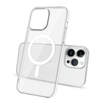 Apple iPhone 14 Pro Kılıf Zore Wireless Şarj Özellikli Şeffaf Tek Kamera Çerçeveli Porto Kapak - 4