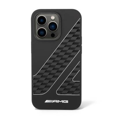 Apple iPhone 14 Pro Max Case AMG Liquid Silicone Checkered Flag Design Cover - 3