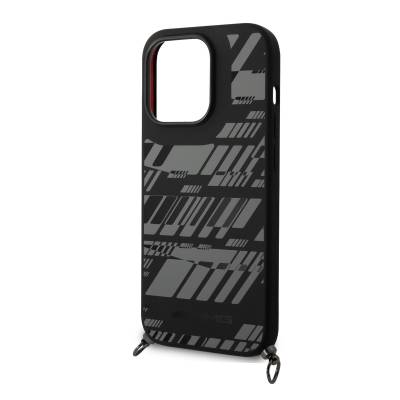 Apple iPhone 14 Pro Max Case AMG Liquid Silicone Strap Graphic Design Cover with Phone Strap - 4