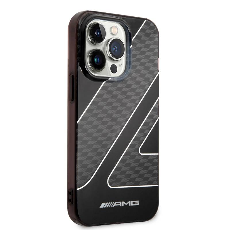 Apple iPhone 14 Pro Max Case AMG Transparent Double Layer Checkered Flag Design Cover - 8