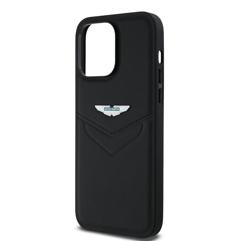 Apple iPhone 14 Pro Max Case Aston Martin Original Licensed Victory Design PU Leather Metal Logo Cover - 5