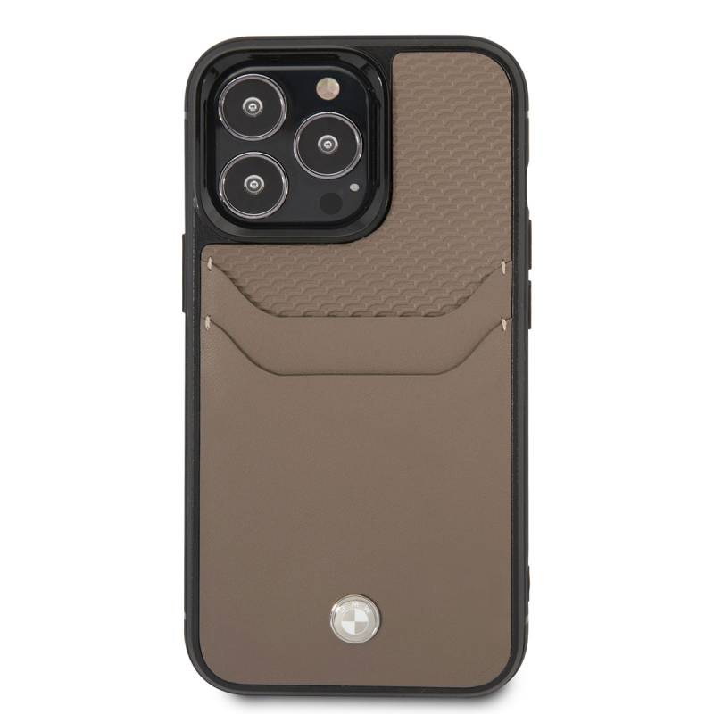 Apple iPhone 14 Pro Max Case BMW Leather Card Holder Design Cover - 3