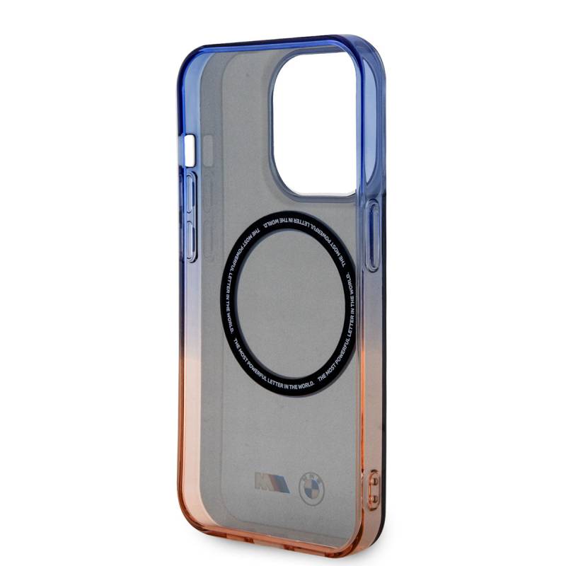 Apple iPhone 14 Pro Max Case BMW Magsafe Charging Featured Transparent Color Gradient Design Cover - 6