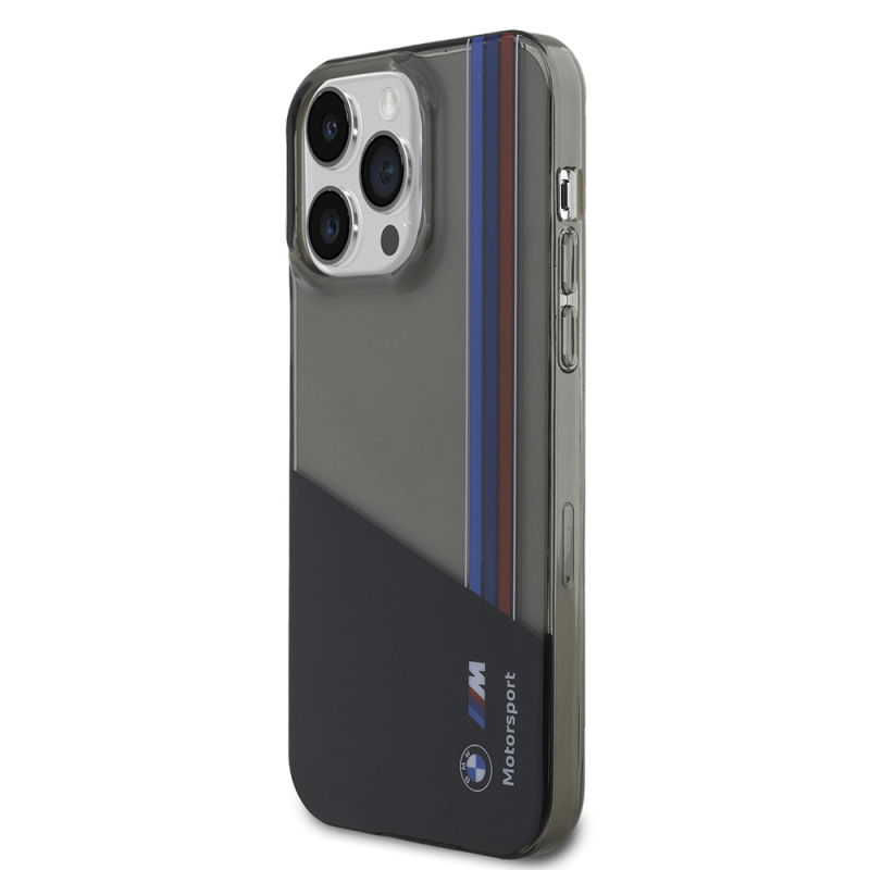 Apple iPhone 14 Pro Max Case BMW Original Licensed Semi-Transparent M Design Striped Cover - 3