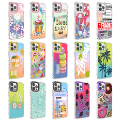 Apple iPhone 14 Pro Max Case Camera Protected Colorful Patterned Hard Silicone Zore Korn Cover - 2