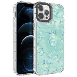 Apple iPhone 14 Pro Max Case Camera Protected Colorful Patterned Hard Silicone Zore Korn Cover - 15