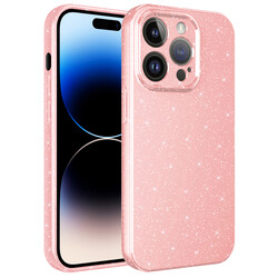 Apple iPhone 14 Pro Max Case Camera Protected Glittery Luxury Zore Cotton Cover - 7