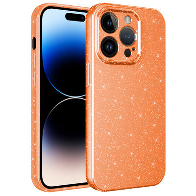 Apple iPhone 14 Pro Max Case Camera Protected Glittery Luxury Zore Cotton Cover - 5