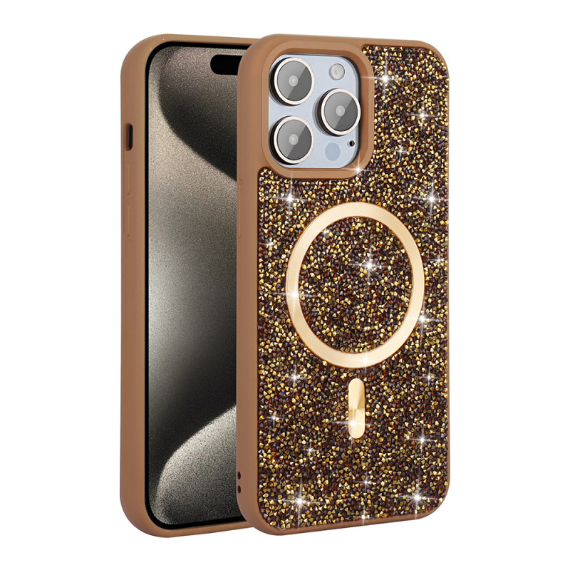 Apple iPhone 14 Pro Max Case Diamond Design Magsafe charging Zore Mosaic Silicone Cover - 5