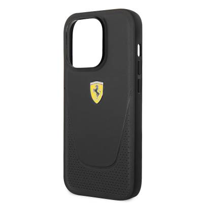 Apple iPhone 14 Pro Max Case Ferrari Leather Perforated Design Cover - 6