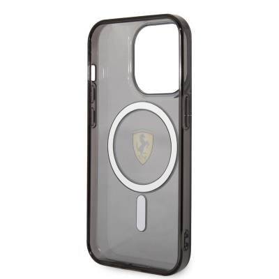Apple iPhone 14 Pro Max Case Ferrari Magsafe Semi-Transparent Design Cover with Charging Feature - 2