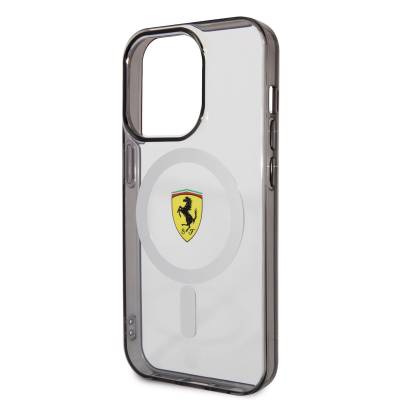 Apple iPhone 14 Pro Max Case Ferrari Magsafe Transparent Design Cover with Charger - 4