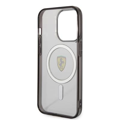 Apple iPhone 14 Pro Max Case Ferrari Magsafe Transparent Design Cover with Charger - 5