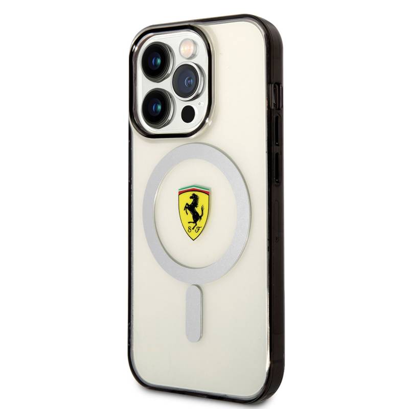 Apple iPhone 14 Pro Max Case Ferrari Magsafe Transparent Design Cover with Charger - 2