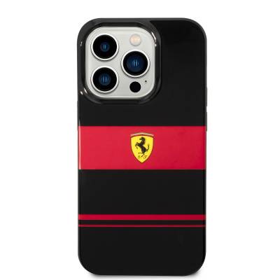 Apple iPhone 14 Pro Max Case Ferrari Original Licensed Horizontal Striped Design Cover with Magsafe Charging Feature - 3