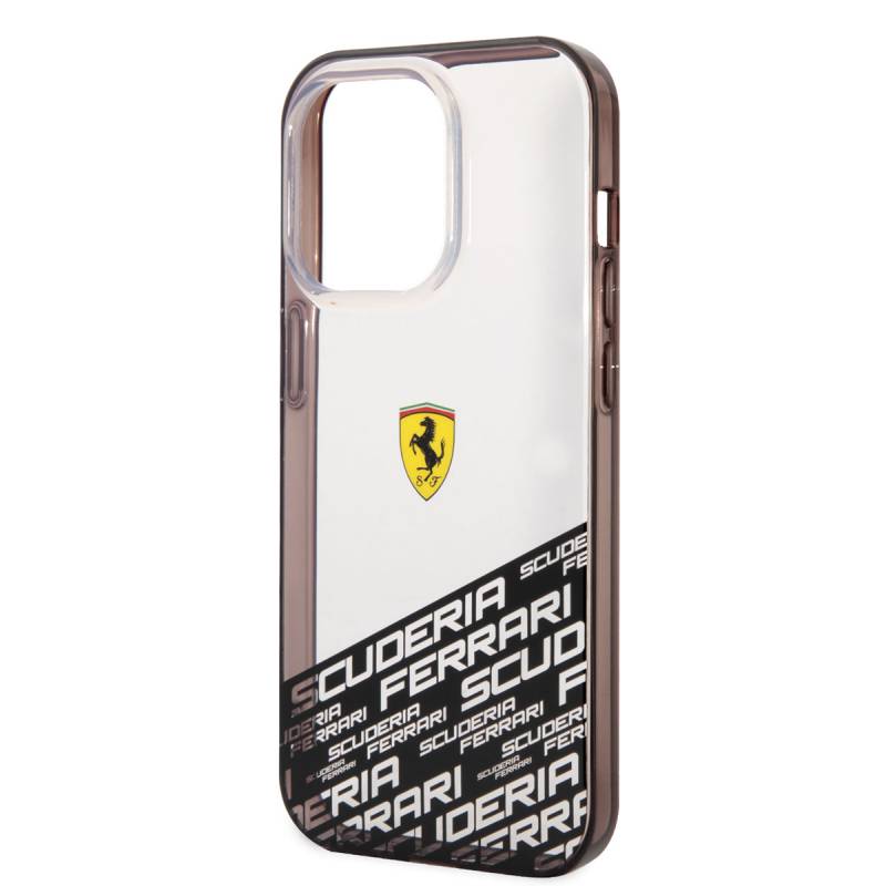 Apple iPhone 14 Pro Max Case Ferrari Transparent Bottom Printed Design Cover - 2