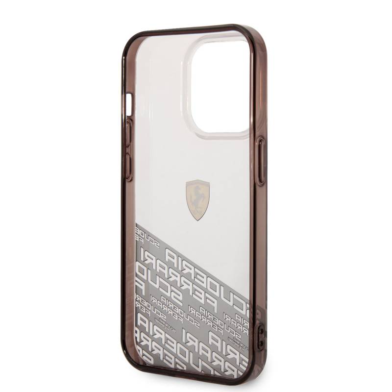 Apple iPhone 14 Pro Max Case Ferrari Transparent Bottom Printed Design Cover - 3