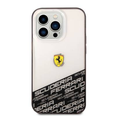 Apple iPhone 14 Pro Max Case Ferrari Transparent Bottom Printed Design Cover - 6