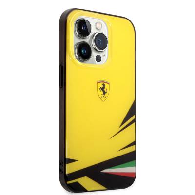 Apple iPhone 14 Pro Max Case Ferrari Yellow Italian Flag Printed Design Cover - 8